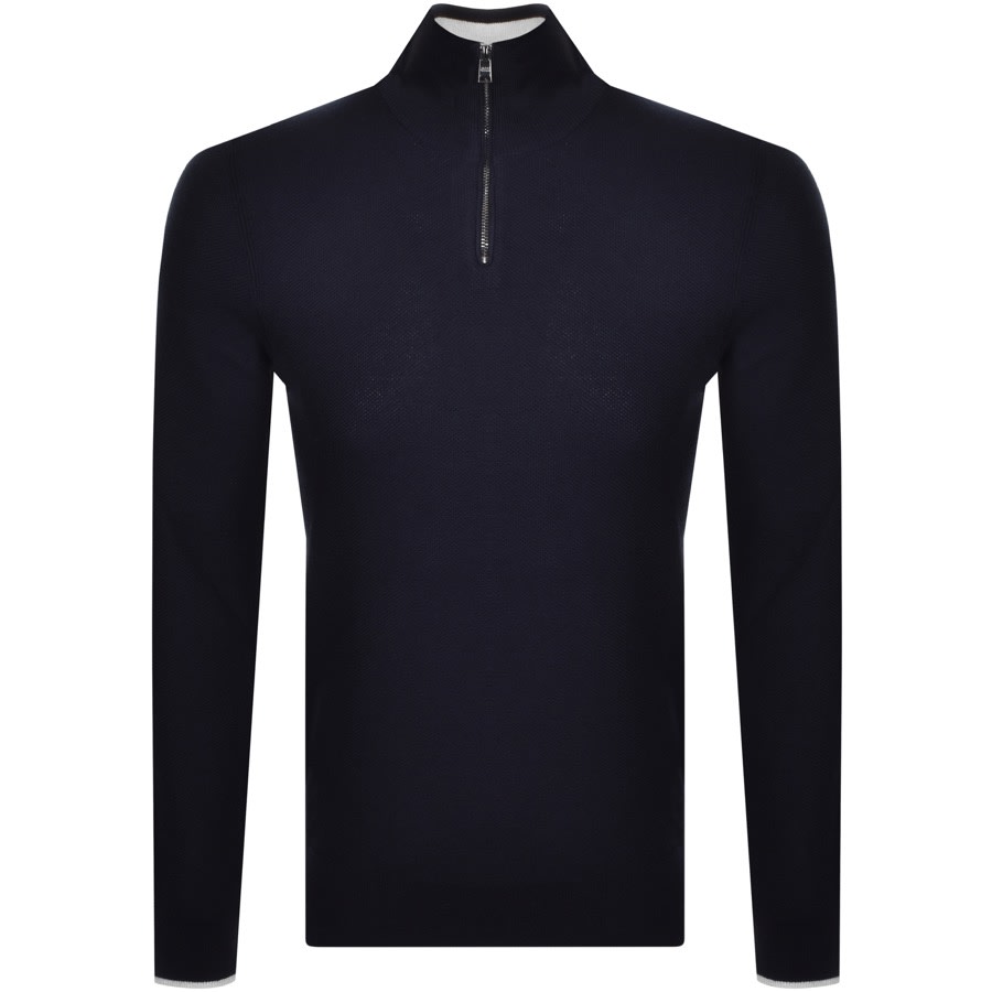 Alternative Image for ProductBOSS Dagnese Half Zip Knit Jumper Navy1